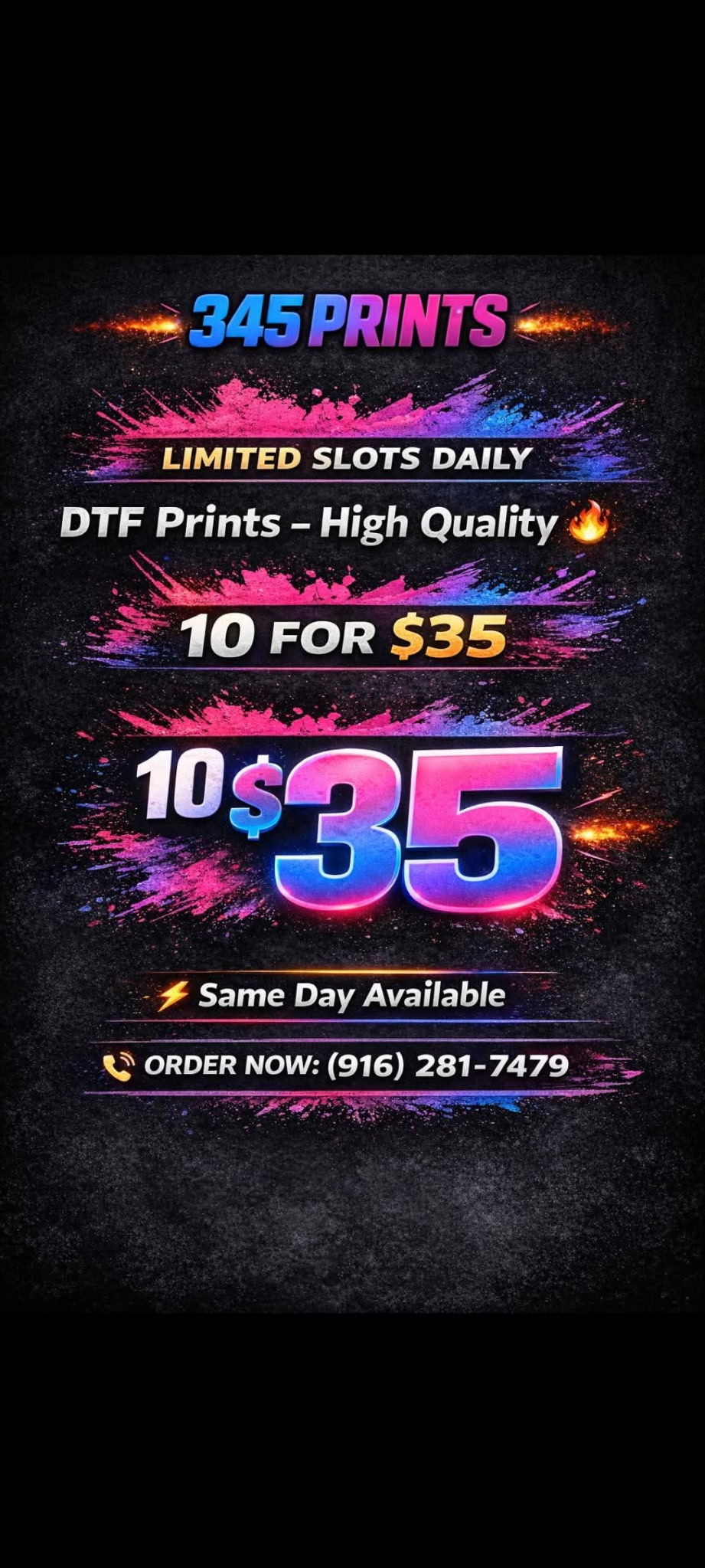 345 Prints 10 for $35 special offer
